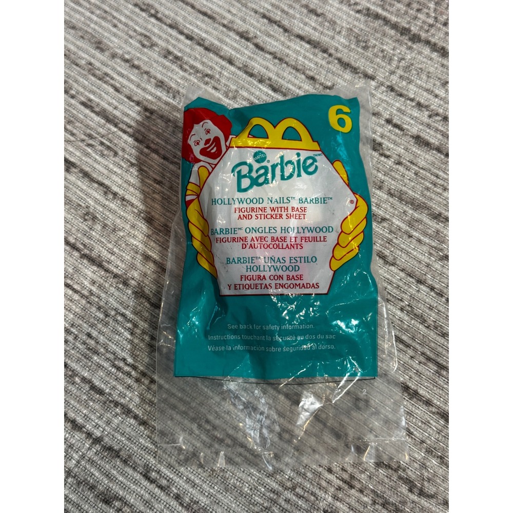 Vintage 1999 McDonalds Happy Meal Toy Hollywood Nails Barbie‎ Figurine Sealed #6